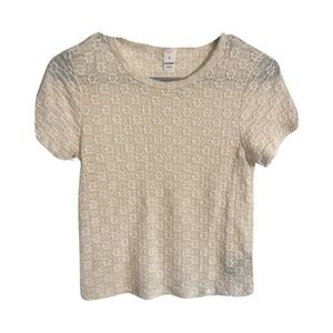 Fitted Short-Sleeve Lace Top NWOT‎